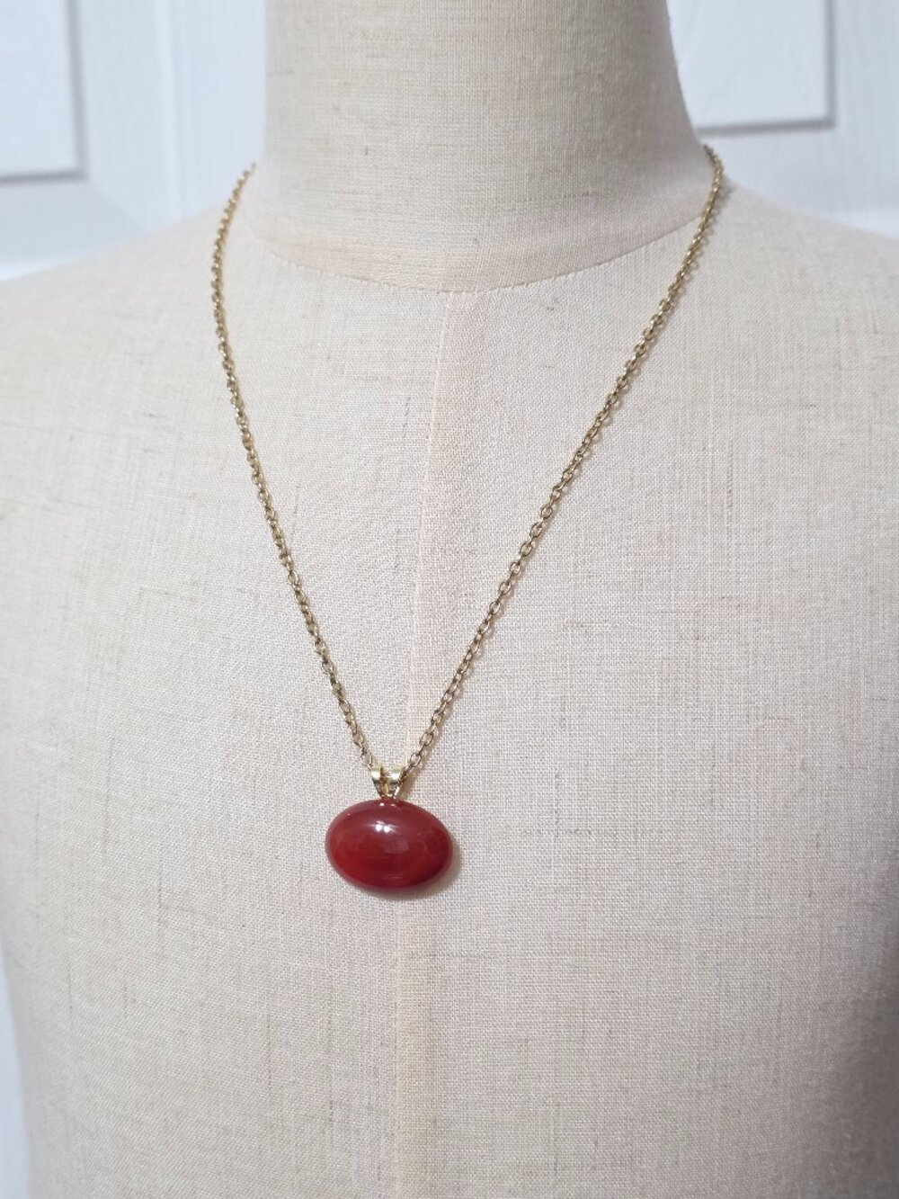 Orange Carnelian Dainty Pendant Necklace